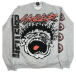 Grey Hellstar Records Crewneck Sweatshirts