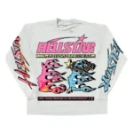 White Hellstar Pixel Long Sleeves Tee