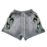 Grey Hellstar Flame Shorts